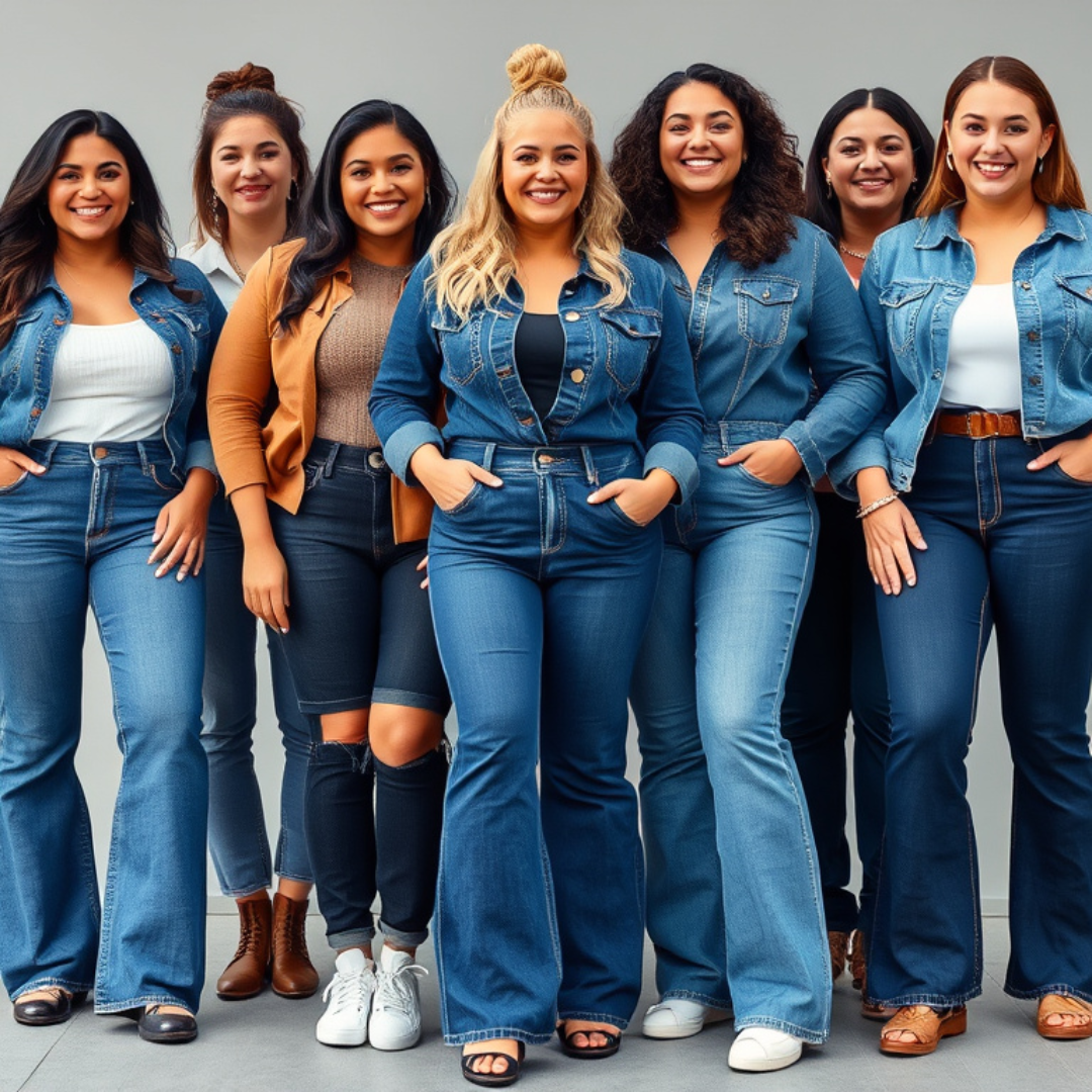 women wearing trendy denim of all wash and style